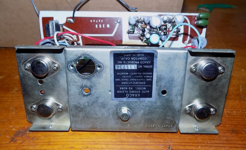 Rear of original Kraco KS-408A 8-track (w/Transistors)